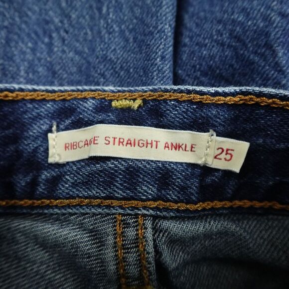 Levis Jeans Womens 25X29(26) Blue Denim Ribcage Straight Ankle Premium Casual - Picture 3 of 13